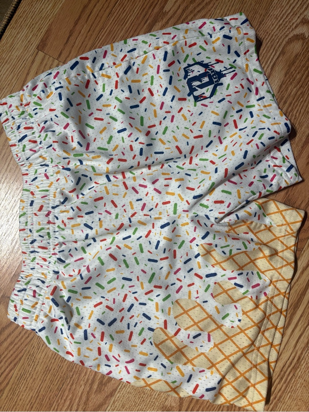 Baseball lifestyle vanilla Kids White Sprinkle Ice Cream Cone Shorts